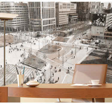 Rotterdam gade med bygning fototapet - TenStickers