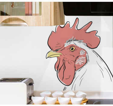 白鸡肖像壁画 - TenStickers