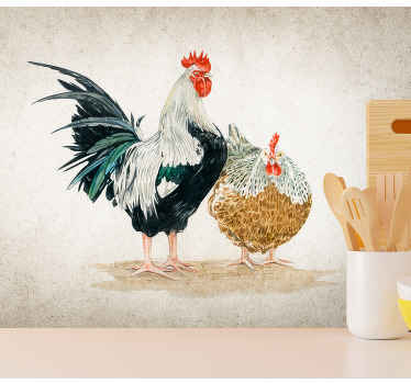 Dorking gray chicken  wall mural - TenStickers