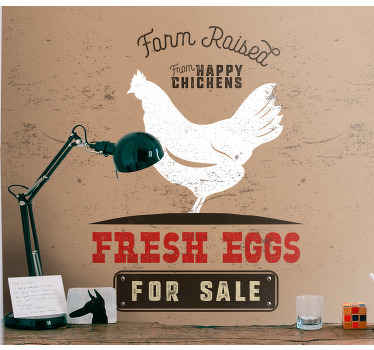 Ferske egg hvit kylling fototapet dyr - Tenstickers