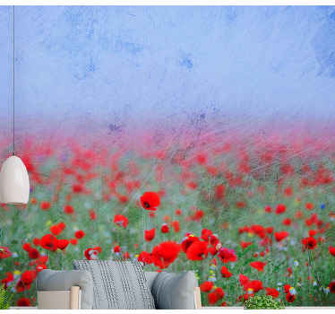 Fotomural de amapolas Campo de esmalte rojo - TenVinilo