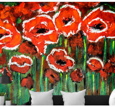 Bleeding poppies  Poppy Wall Mural - TenStickers