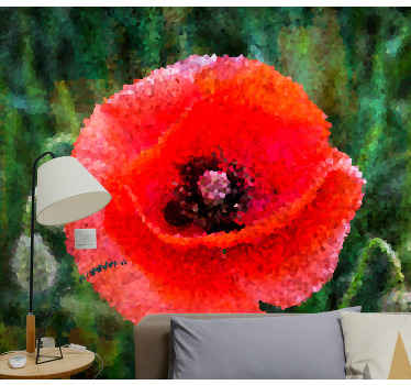 Mosaikkpuss fra toppen fototapet valmue - Tenstickers