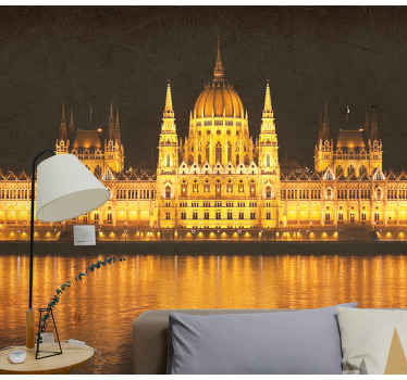 Fotomurais cidades e países Parlamento húngaro iluminado - TenStickers