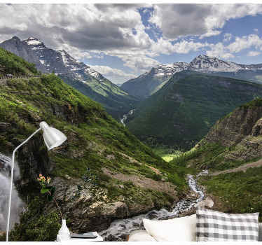 French mountain landscape wall mural - TenStickers
