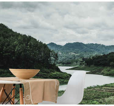 Fototapete Esszimmer Tolle aussicht auf die berge - TenStickers