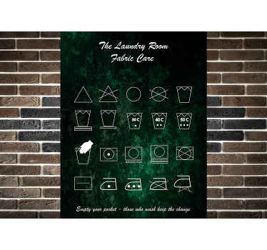 Laundry room fabric care phrase wall mural - TenStickers