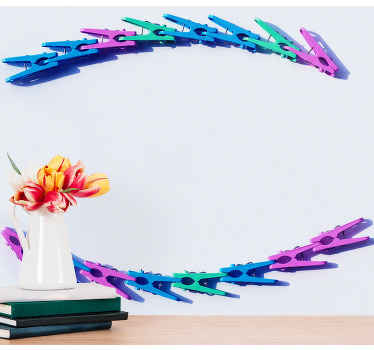 洗衣衣服钉老式壁画 - TenStickers