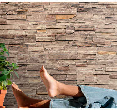 Mural stone wall natural stone design - TenStickers