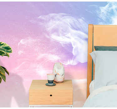Fotomural habitación matrimonio Humo rosa pastel - TenVinilo