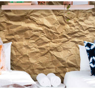 갈색 주름 종이 결혼 벽화 - TenStickers