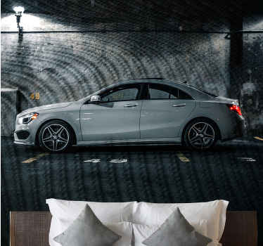 γκρι μοντέρνα τοιχογραφία αυτοκινήτου - TenStickers