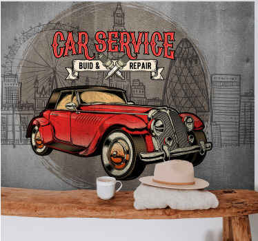 αγγλική τοιχογραφία αυτοκινήτου - TenStickers