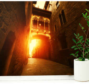 Barri gothic quarter and bridge wall mural - TenStickers