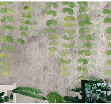 Hanging plants on concrete texture wall mural - TenStickers