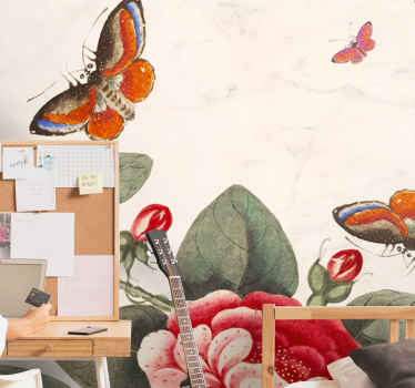 Fotomurais de paisagens Aquarela tropical butteferlies - TenStickers