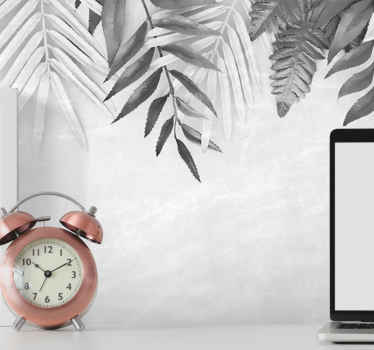 Sivo perje koje ziduje zidni zid - TenStickers