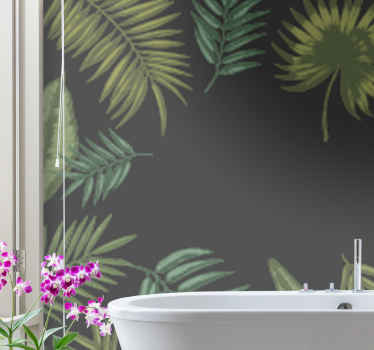 Mural para salón Hojas de plátano oscuro vintage - TenVinilo