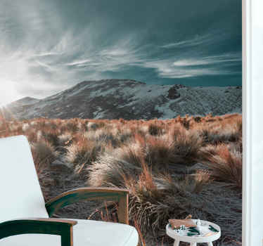 Fotomural naturaleza Nevado de toluca con campos - TenVinilo