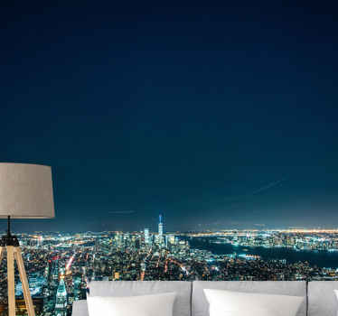 Light Manhattan at night new york wall mural - TenStickers