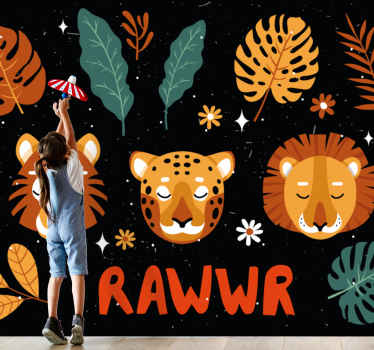 Mural infantil Feliz selva colorida - TenVinilo