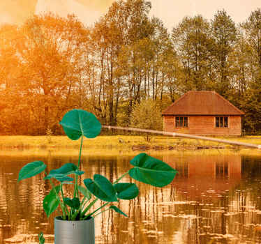 Fototapeta krajobraz spokojny widok na jezioro - TenStickers