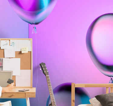 Fototapete Kinderzimmer Farbverlauf luftballons anordnung - TenStickers