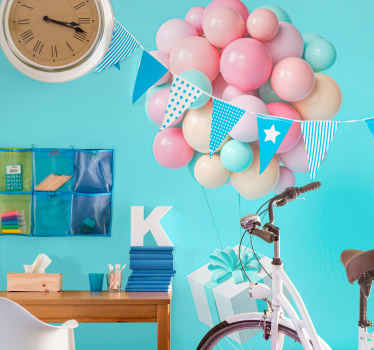 Tapisserie pour chambre bébé bouquet de ballons - TenStickers