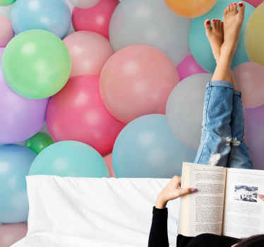 3d colorful pastel balloons Kids wall Murals - TenStickers