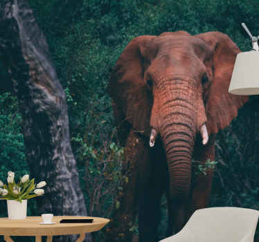 Fotomurais de paisagens íon mamute marrom na selva - TenStickers