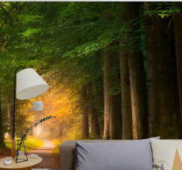 Utca az erdő falfestményén keresztül - TenStickers