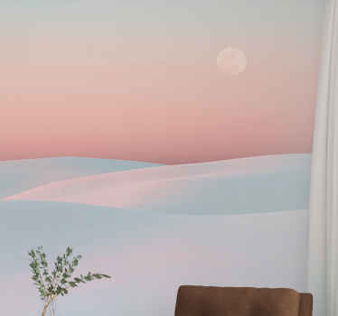 Sunset in Desert living room wall mural - TenStickers