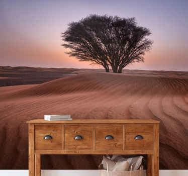 Tre i ørkenlandskap fototapet stue - Tenstickers