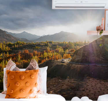 Papel pintado paisaje escena de otoño montañoso - TenVinilo