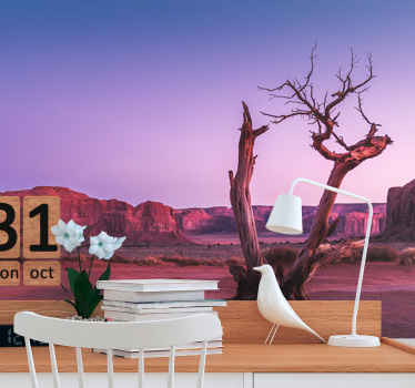 Pink desert landscape Home office Wall Mural - TenStickers