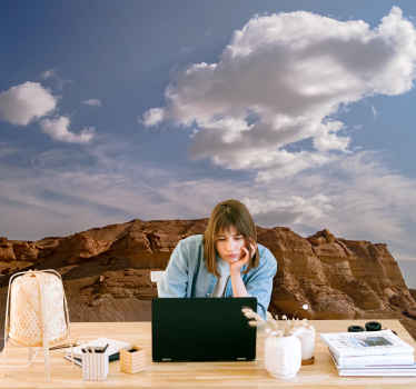 Mountain and clouds Desert Wall Mural - TenStickers