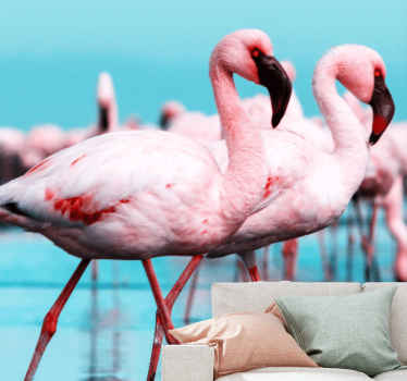 Nice flamingos on the beach wall mural - TenStickers