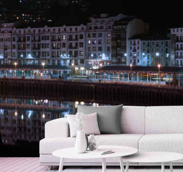 Bilbao river at down city wall mural - TenStickers