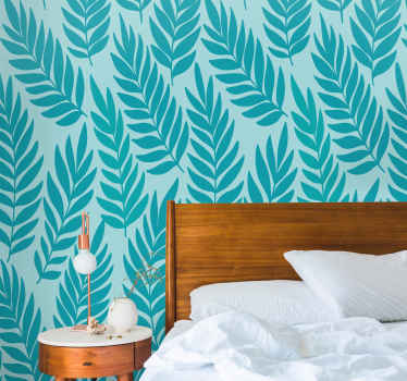 Turquoise vegetation flower wall mural - TenStickers