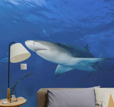 Shark swimming in the ocean wall mural - TenStickers