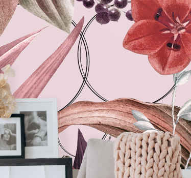 Fototapet cu flori design cu modele florale - TenStickers