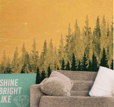 Painted golden tree with texture 3D Wall Mural - TenStickers