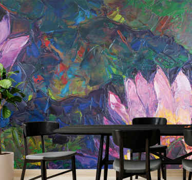 Fototapete 3D Rosa abstrakte kristallblumen - TenStickers