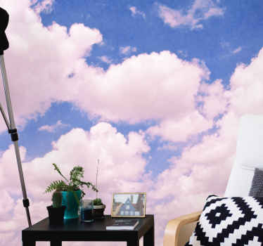 Lyserød himmel med skyer natur fototapet - TenStickers