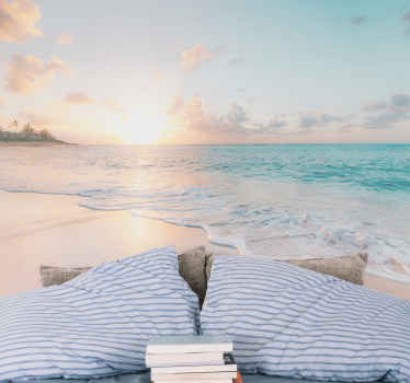 Foto behangpapier natuur Gekalmeerde zee in rode avond - TenStickers