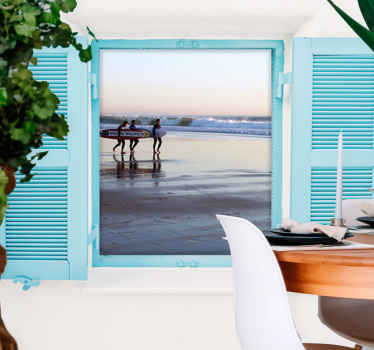 Fotomural naturaleza Vistas a la playa tranquila con gente - TenVinilo