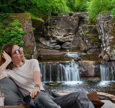 Peaceful waterfall nature wall mural - TenStickers