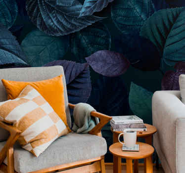 Green and blue leaves plants  wall mural - TenStickers