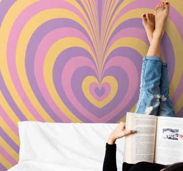 Psychedelic groovy heart Urban Art Wall Mural - TenStickers