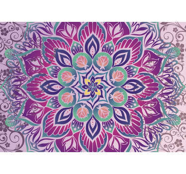 Fun, bright, purple, if that is what you are want then stop searching, you've found perfection! This mandala wall mural is what you've been after!